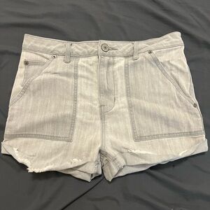 Free People Light Gray Jean Shorts